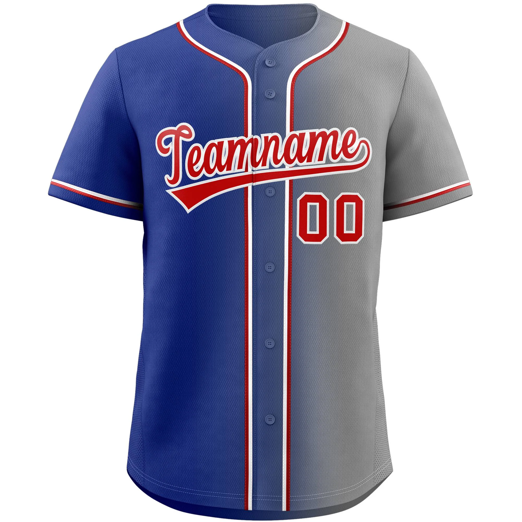 Custom Gray Gradient Fashion Authentic Baseball Jersey - Image 3