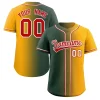 Custom Green Red-White Gradient Fashion Authentic Baseball Jersey
