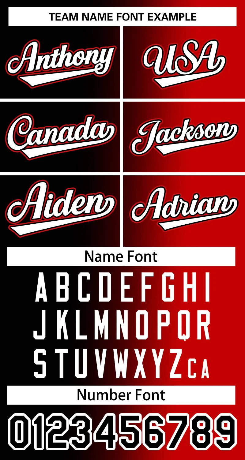 Custom Red White-Black Gradient Fashion Authentic Baseball Jersey - Image 3