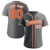 Custom Gray Orange-WhiteGradient Fashion Authentic Baseball Jersey