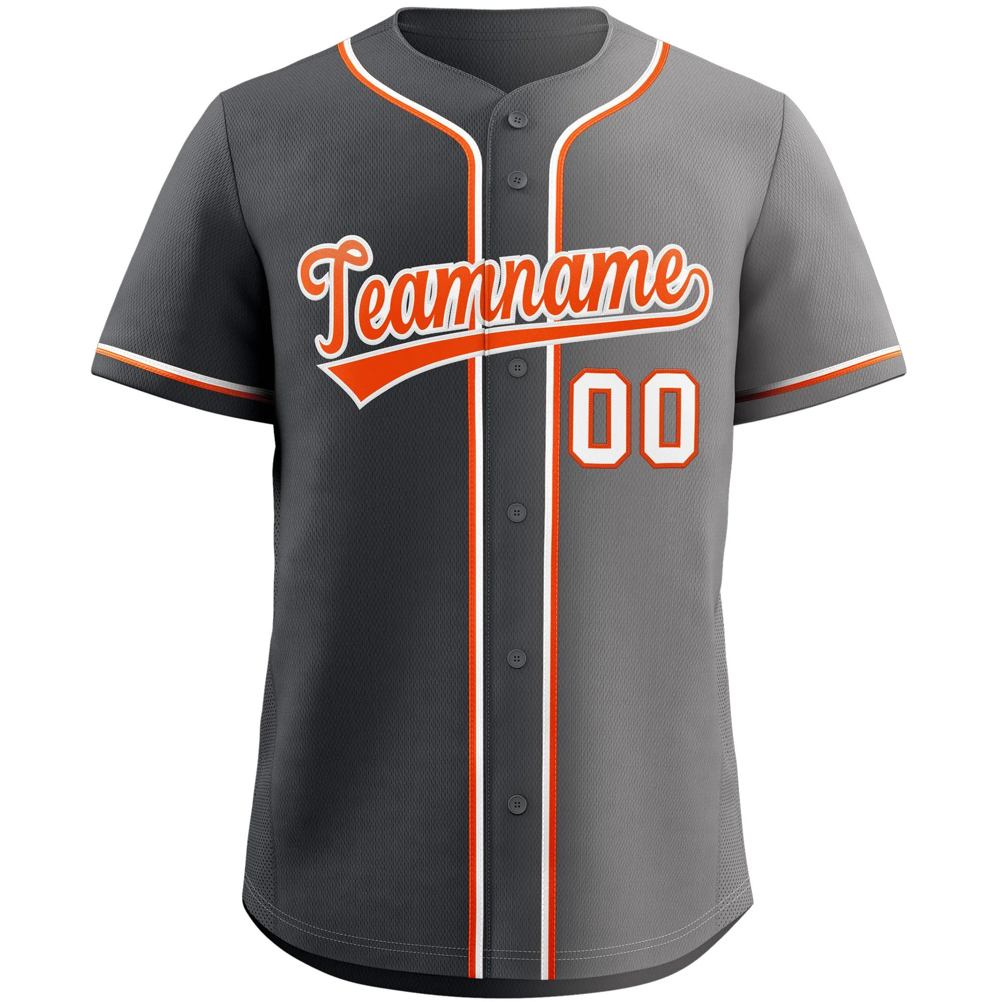 Custom Gray Orange-WhiteGradient Fashion Authentic Baseball Jersey - Image 3