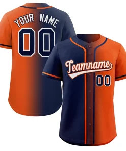 Custom Orange White Gradient Fashion Authentic Baseball Jersey