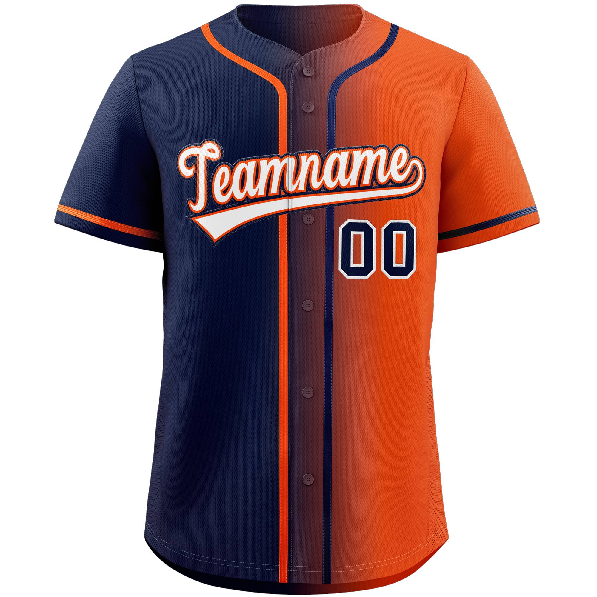 Custom Orange White Gradient Fashion Authentic Baseball Jersey - Image 3