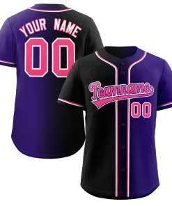 Custom Purple Pink Gradient Fashion Authentic Baseball Jersey