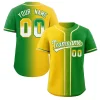 Custom Yellow White-Green Gradient Fashion Authentic Baseball Jersey
