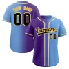 Custom Purple Black-Yellow Gradient Fashion Authentic Baseball Jersey