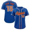 Custom Royal Orange Classic Style Authentic Baseball Jersey