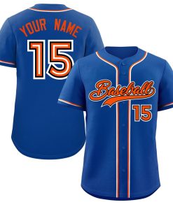 Custom Royal Orange Classic Style Authentic Baseball Jersey