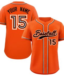Custom Orange Black Classic Style Authentic Baseball Jersey