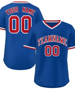 Custom Royal Red-White Orange Classic Style Authentic Pullover Baseball Jersey
