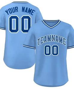 Custom Light Blue Royal-White Classic Style Authentic Pullover Baseball Jersey