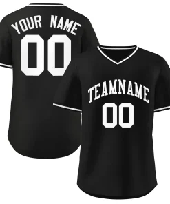 Custom Black White Classic Style Authentic Pullover Baseball Jersey
