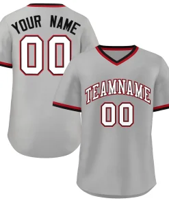 Custom Gray White-Black Classic Style Authentic Pullover Baseball Jersey