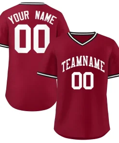 Custom Crimson Classic Style Authentic Pullover Baseball Jersey