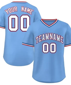 Custom Light Blue White Classic Style Authentic Pullover Baseball Jersey