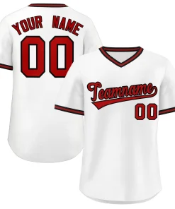 Custom White Black Classic Style Outdoor Authentic Pullover Baseball Jersey