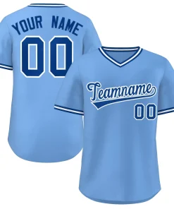 Custom Light Blue Royal-White Classic Style Outdoor Authentic Pullover Baseball Jersey