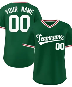 Custom Green Classic Style Outdoor Authentic Pullover Baseball Jersey