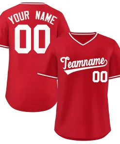 Custom Red Classic Style Outdoor Authentic Pullover Baseball Jersey