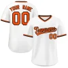Custom White Orange Classic Style Outdoor Authentic Pullover Baseball Jersey