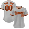 Custom Gray Black-Orange Classic Style Outdoor Authentic Pullover Baseball Jersey