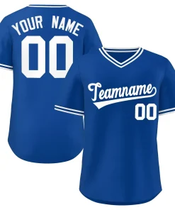 Custom Royal White Classic Style Outdoor Authentic Pullover Baseball Jersey