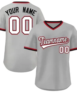 Custom Gray White-Black Classic Style Outdoor Authentic Pullover Baseball Jersey