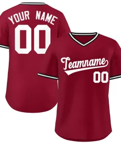 Custom Crimson Classic Style Outdoor Authentic Pullover Baseball Jersey