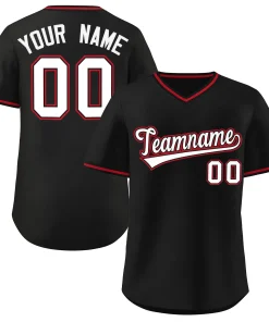 Custom Black Classic Style Outdoor Authentic Pullover Baseball Jersey