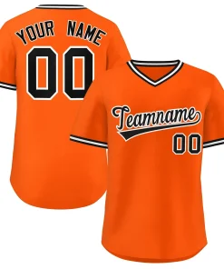 Custom Orange Classic Style Outdoor Authentic Pullover Baseball Jersey