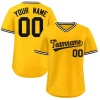 Custom Yellow White Classic Style Outdoor Authentic Pullover Baseball Jersey