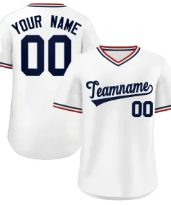 Custom White Classic Style Outdoor Authentic Pullover Baseball Jersey