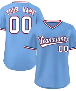 Custom Light Blue White Classic Style Outdoor Authentic Pullover Baseball Jersey