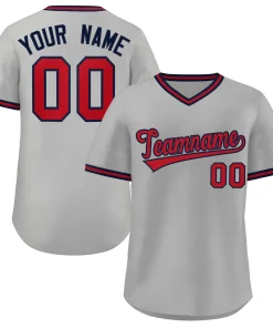 Custom White Red Navy Classic Style Outdoor Authentic Pullover Baseball Jersey