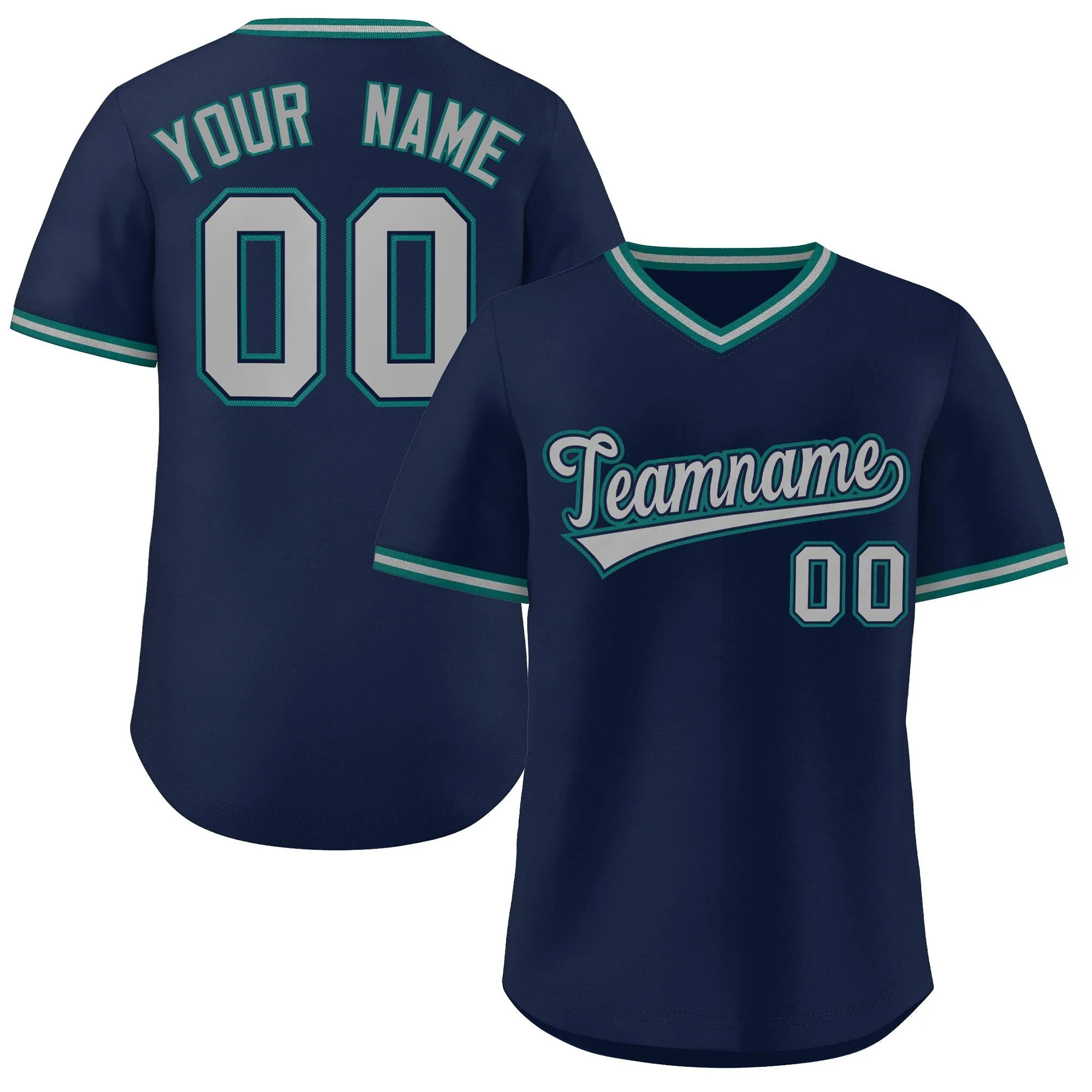 Custom Navy Gray Classic Style Outdoor Authentic Pullover Baseball Jersey