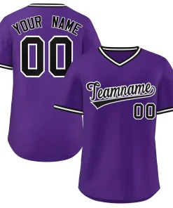Custom Purple Classic Style Outdoor Authentic Pullover Baseball Jersey