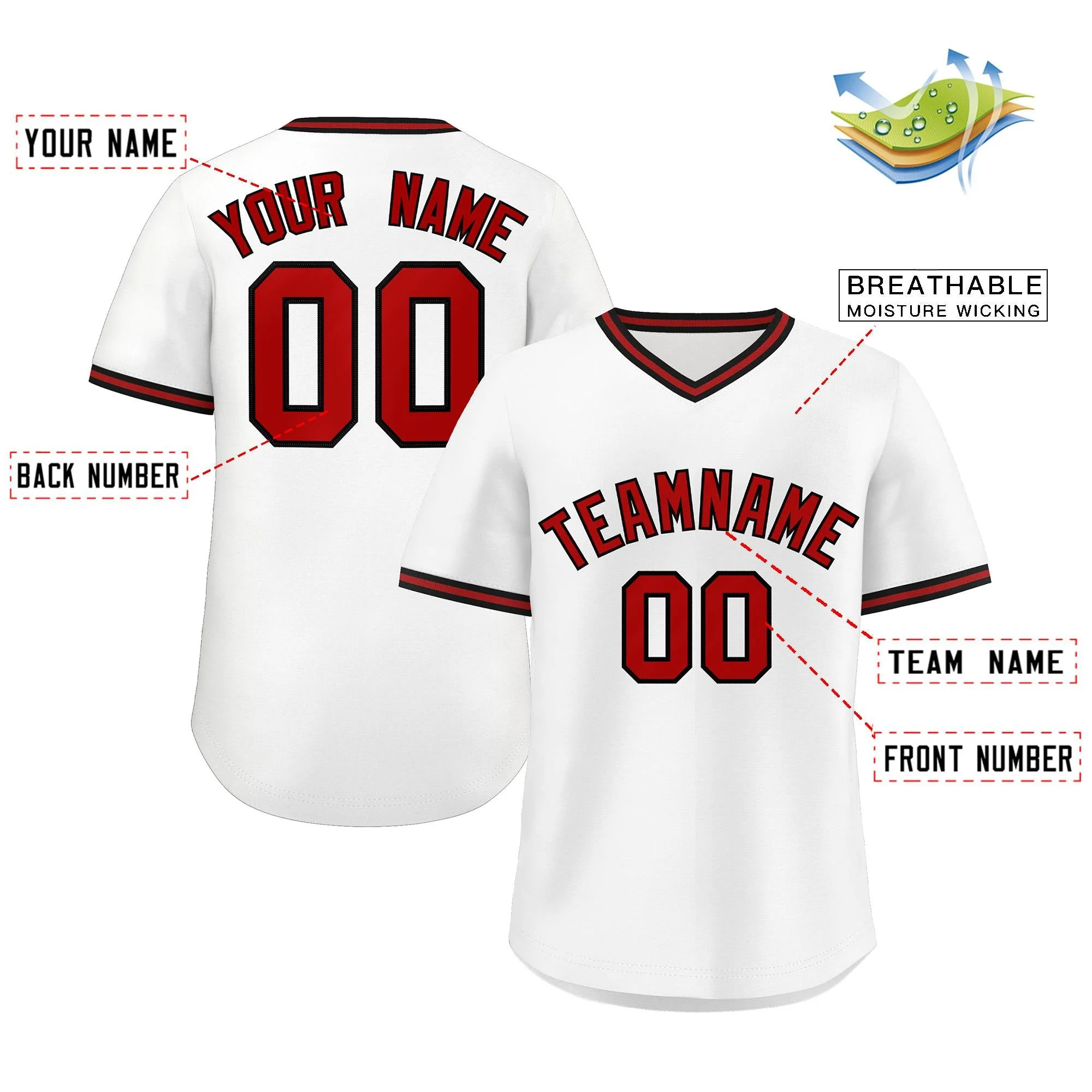 Custom White Black Classic Style Personalized Authentic Pullover Baseball Jersey - Image 2