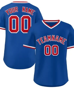 Custom Royal Red-White Orange Classic Style Personalized Authentic Pullover Baseball Jersey