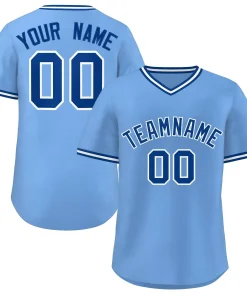 Custom Light Blue Royal-White Classic Style Personalized Authentic Pullover Baseball Jersey