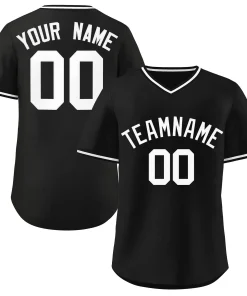 Custom Black White Classic Style Personalized Authentic Pullover Baseball Jersey