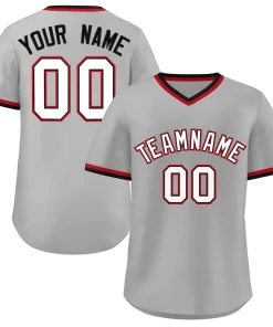 Custom Gray White-Black Classic Style Personalized Authentic Pullover Baseball Jersey