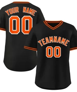 Custom Black Orange Classic Style Personalized Authentic Pullover Baseball Jersey