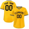 Custom Yellow White Classic Style Personalized Authentic Pullover Baseball Jersey