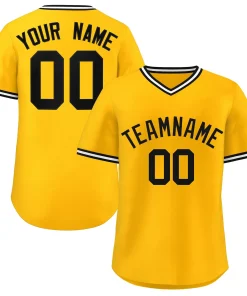 Custom Yellow White Classic Style Personalized Authentic Pullover Baseball Jersey