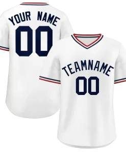 Custom White Classic Style Personalized Authentic Pullover Baseball Jersey