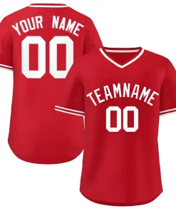 Custom White Red Classic Style Personalized Authentic Pullover Baseball Jersey
