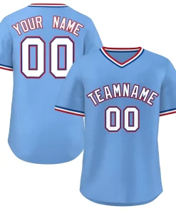 Custom Light Blue White Classic Style Personalized Authentic Pullover Baseball Jersey