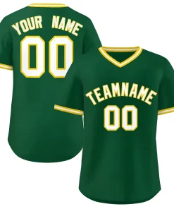 Custom Green White Classic Style Personalized Authentic Pullover Baseball Jersey