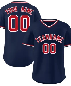 Custom Navy Red Classic Style Personalized Authentic Pullover Baseball Jersey