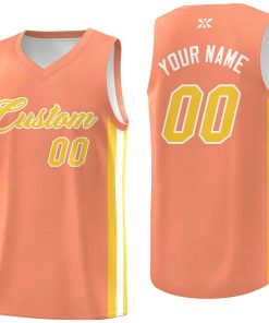 Custom Orange Gold-White Classic Tops Mesh Sport Basketball Jersey